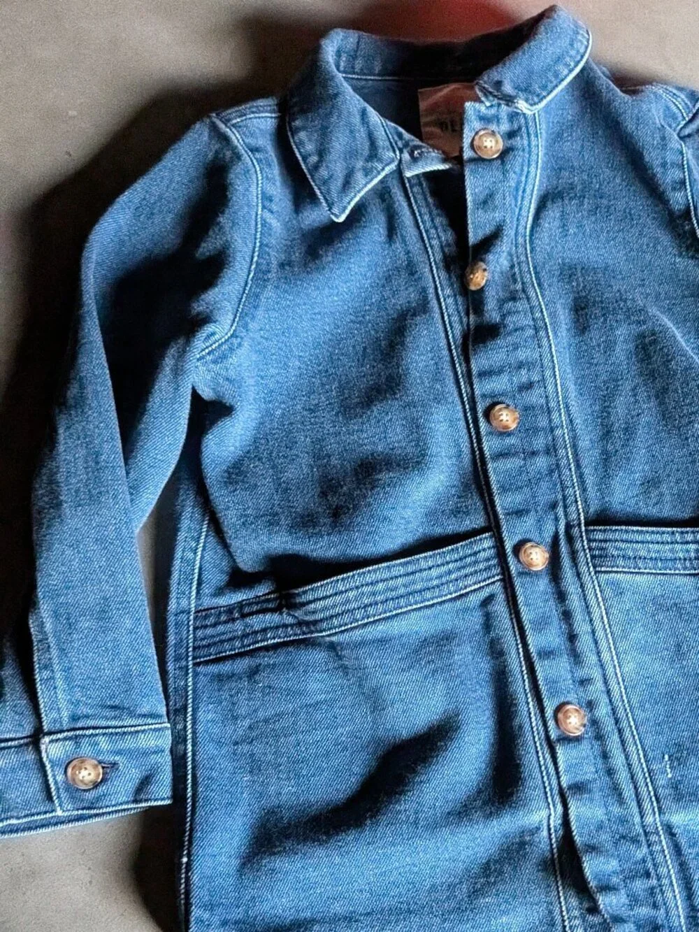 Sézane Kids Denim Chore Jacket - Size 8A (Worn & Loved)